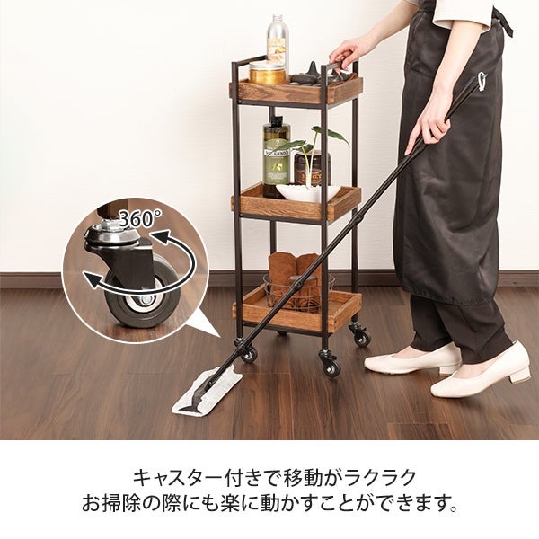 楽天市場】ウッド 木製 ワゴン ラック キャスター付き エイジング