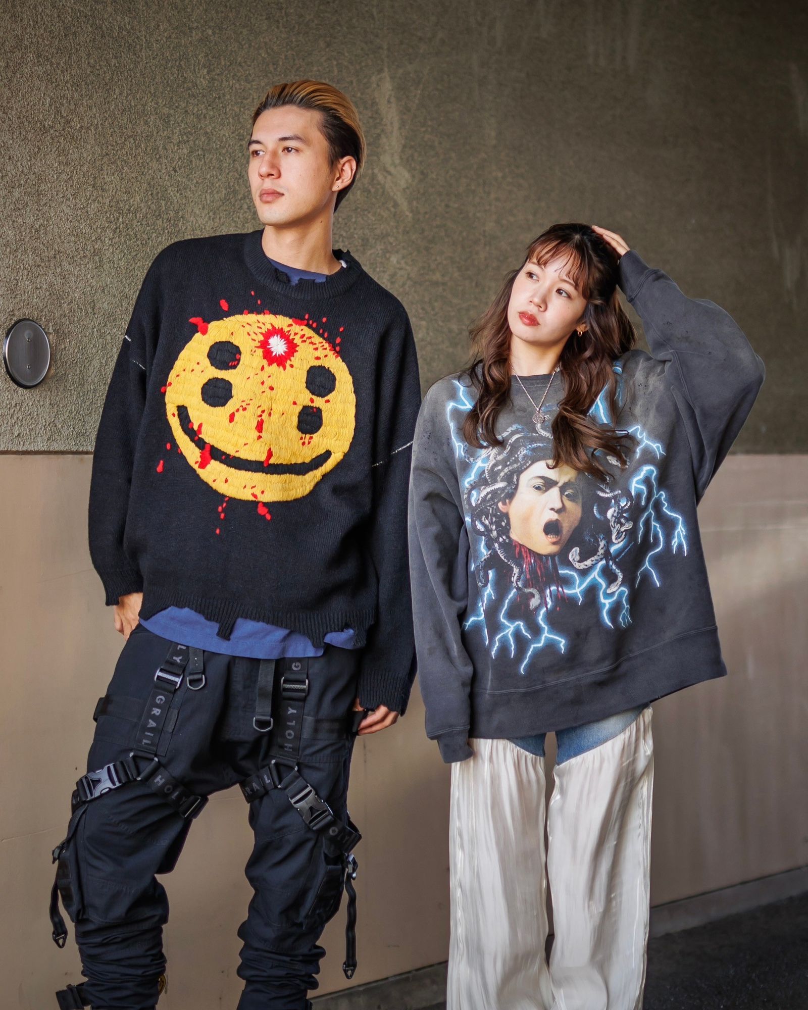 SAINT M×××××× - セントマイケル24AW SMILE CP_CREW KNT(SM-YS1-0000