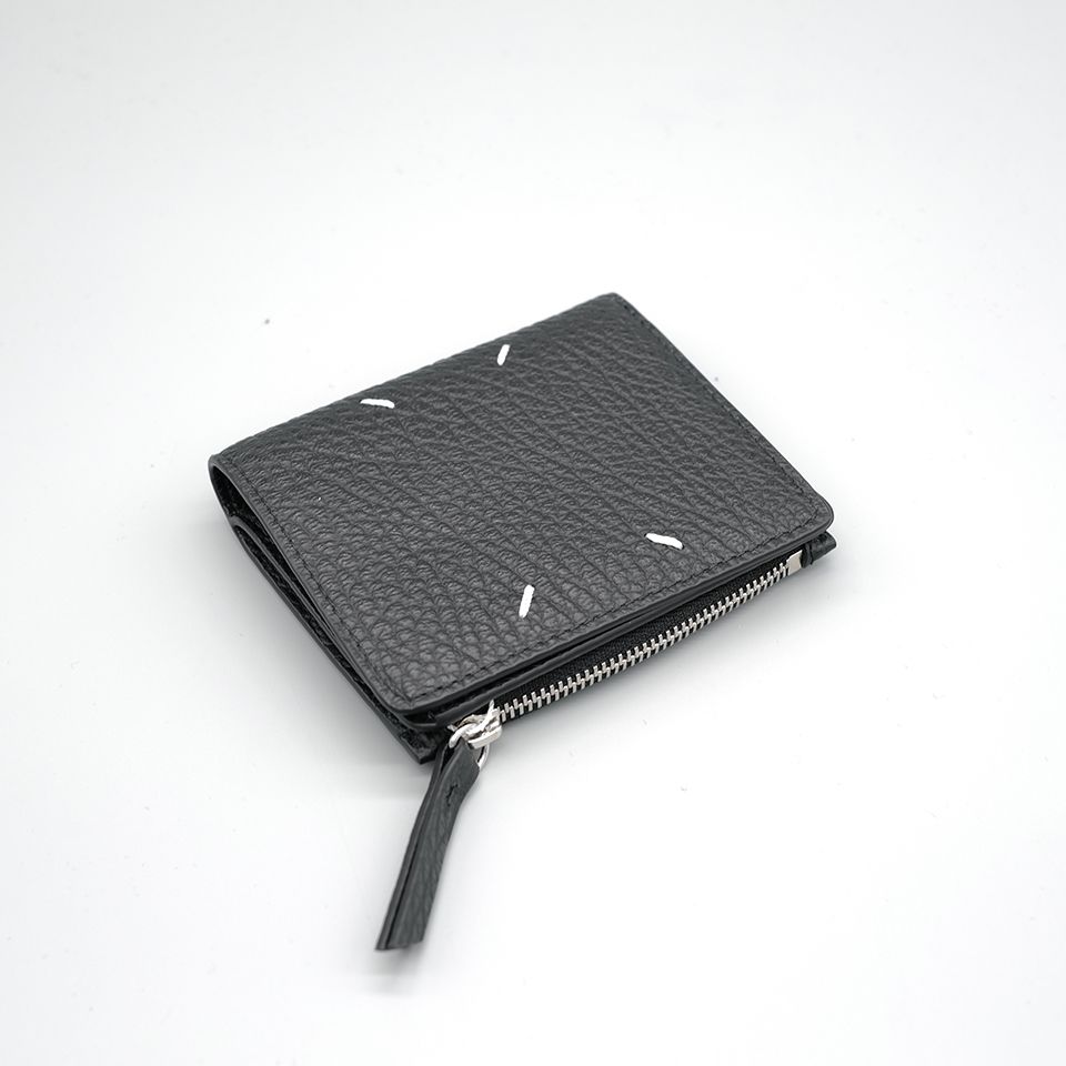 Maison Margiela - 4ステッチ フリップフラップ ウォレット <ブラック