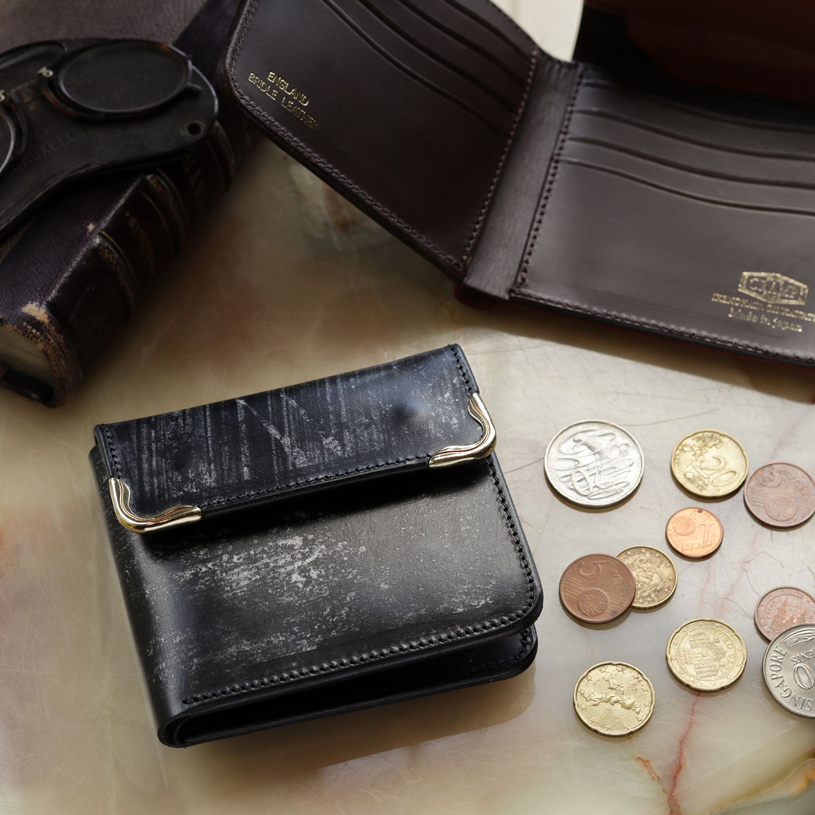 池之端銀革店 - 【Cramp】2つ折りウォレット UKブライドルレザー