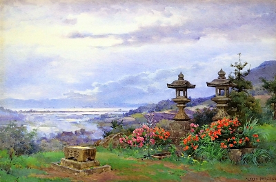 不透明水彩の技法、日本人画家に衝撃 長野県など全国を巡り花の咲く