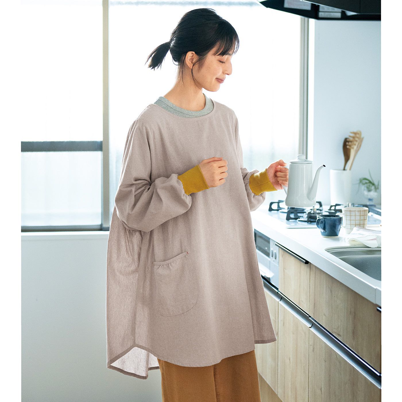 エスキューブキッチンズ パッとかぶるだけ 動きやすいゆったりサイズの