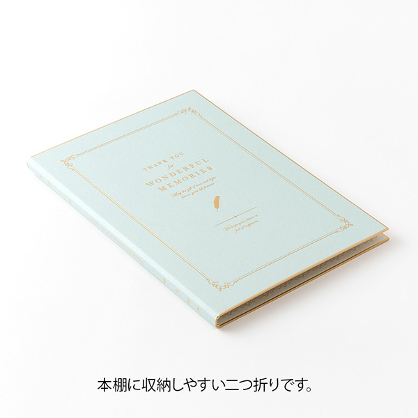 色紙｜カラー色紙＜A4＞ 寄せ書きシール30枚付 二つ折り 本型 水色