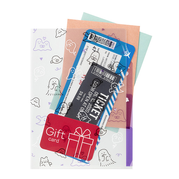 クリアファイル｜3ポケットクリアホルダー＜A5＞ おばけ柄(35568006