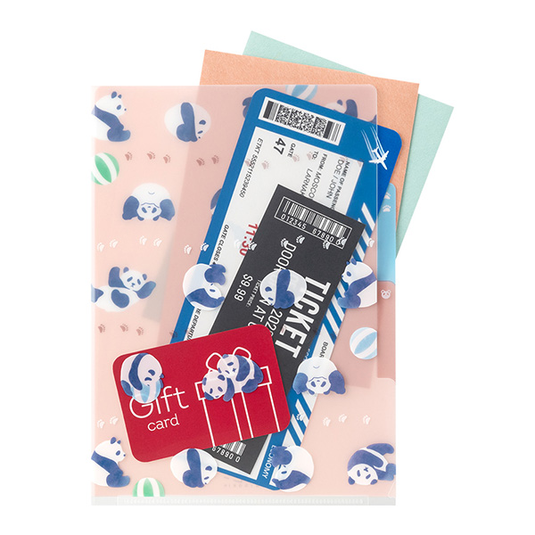 クリアファイル｜3ポケットクリアホルダー＜A5＞ パンダ柄A(35569006