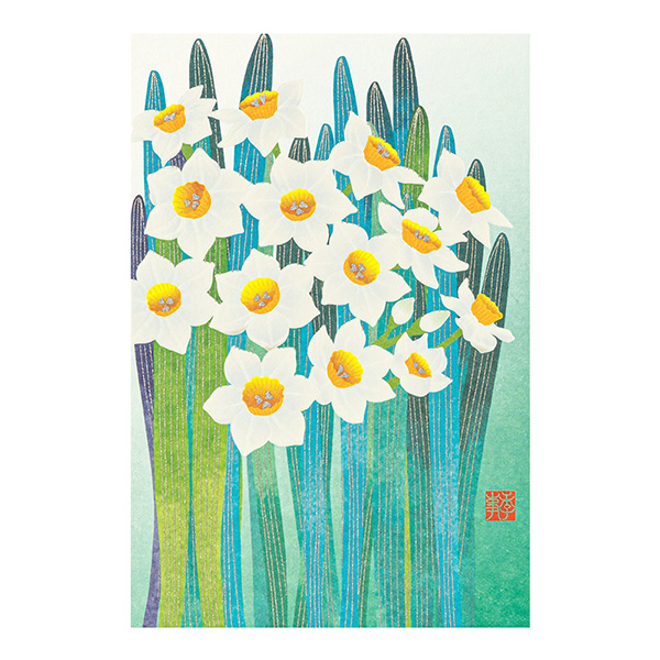 ハガキ/ポストカード｜紙シリーズ｜ポストカード 水仙柄 S3(88758006