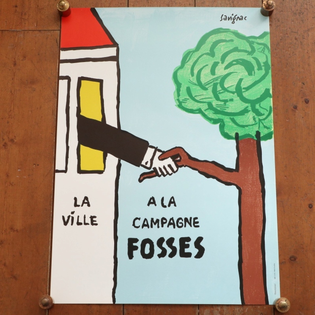 サヴィニャック ビンテージポスター LA VILLE A LA CAMPAGNE FOSSES