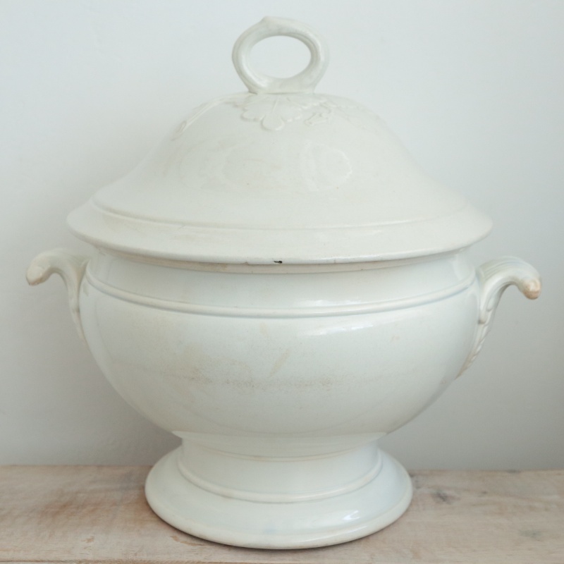 アンティーク スーピエール 白 フランス クレイユモントロー製 Creil