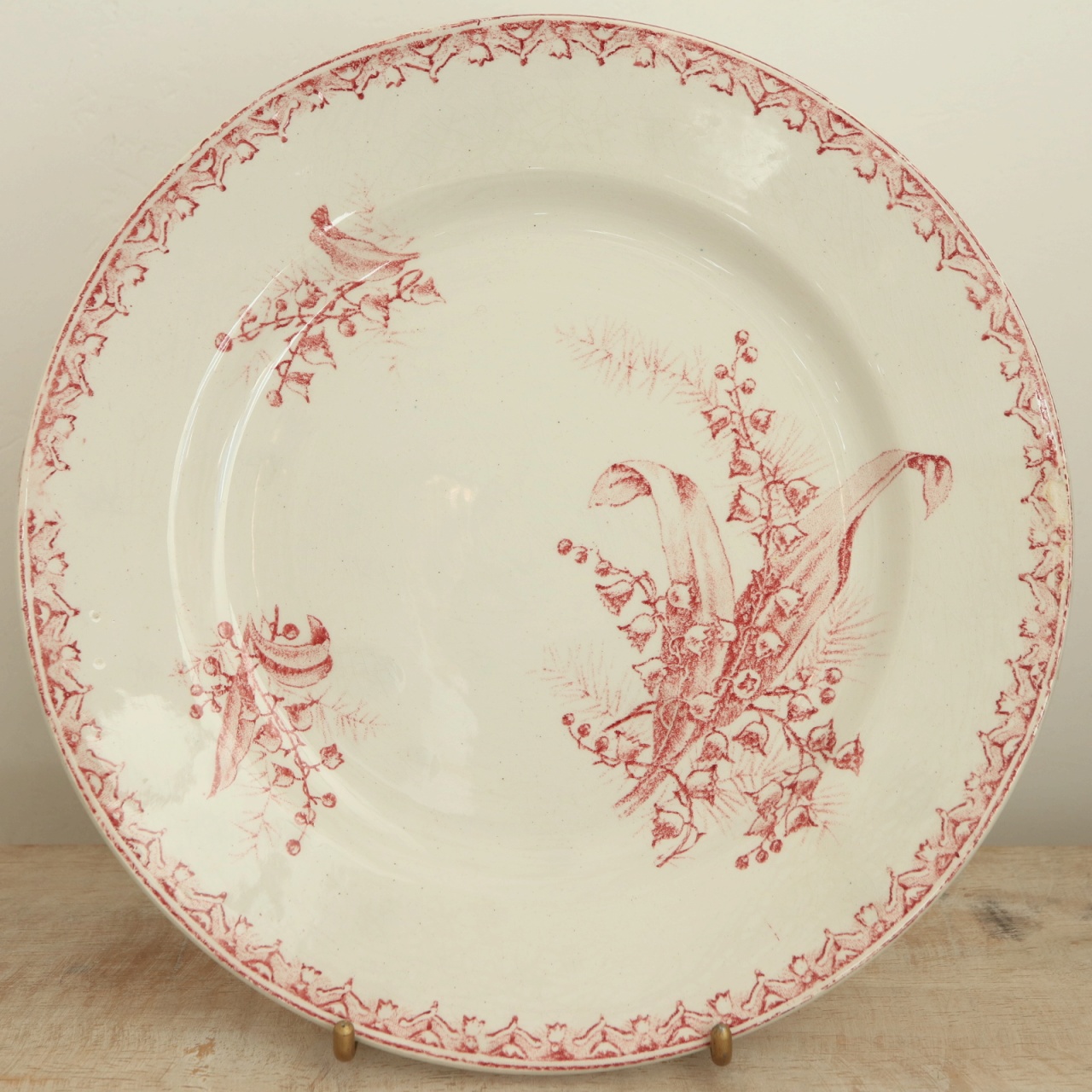 アンティーク プレート スズラン 皿 MUGUET フランス サンタマン製 ST