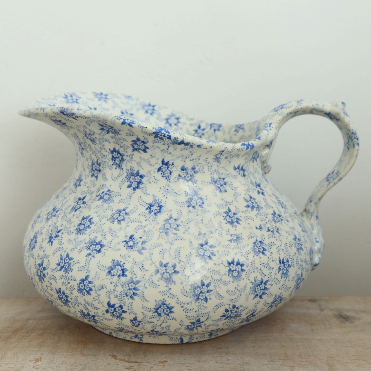 アンティーク ピシェ 小花 フランス クレイユモントロー製 Creil Montereau