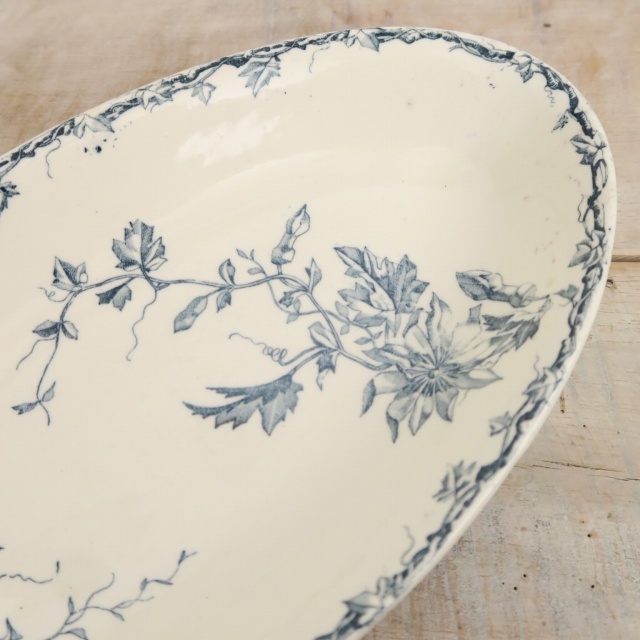 アンティーク オーバル皿 ラヴィエ PASSIFLORE KG LUNEVILLE