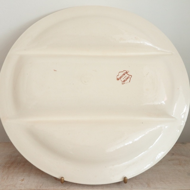 イギリスアンティーク アスパラガスプレート ブルー＆ホワイト