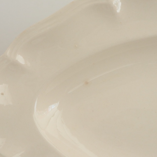 アンティーク ラヴィエ 花リム オーバル皿 フランス サルグミンヌ製