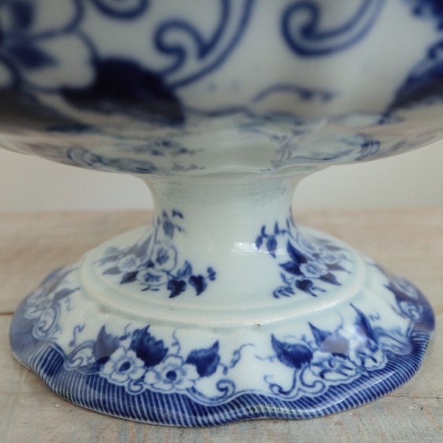 アンティーク コンポティエ FLORA フランス クレイユモントロー製