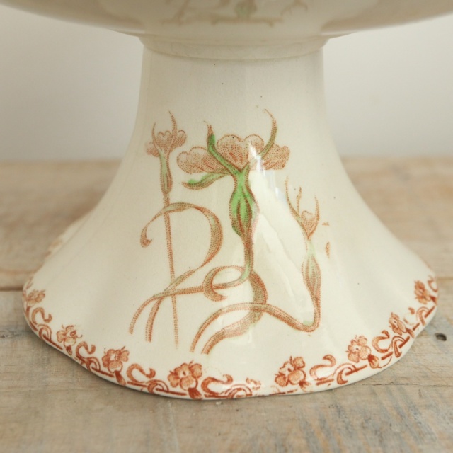 アンティーク コンポティエ NIELLES フランス ロンウィー製 LONGWY