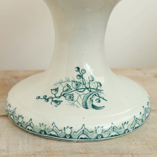 アンティーク コンポティエ スズラン MUGUET フランス サンタマン製 ST