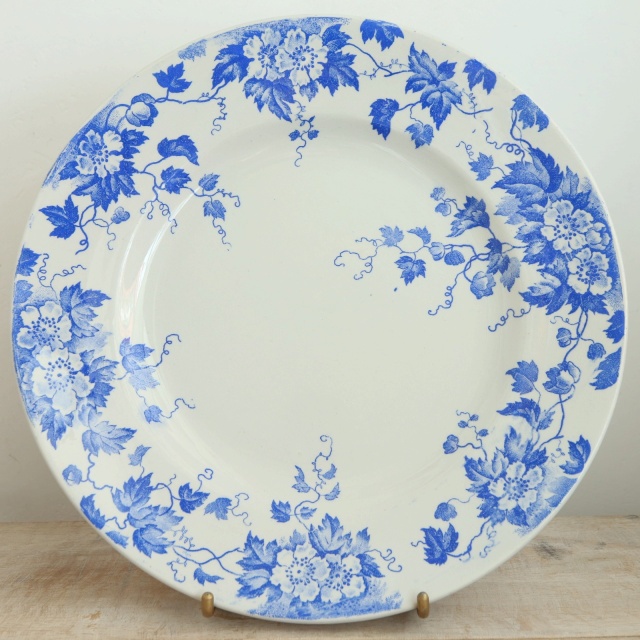 アンティーク コンポティエ 脚付き皿 野イチゴ MARION フランス