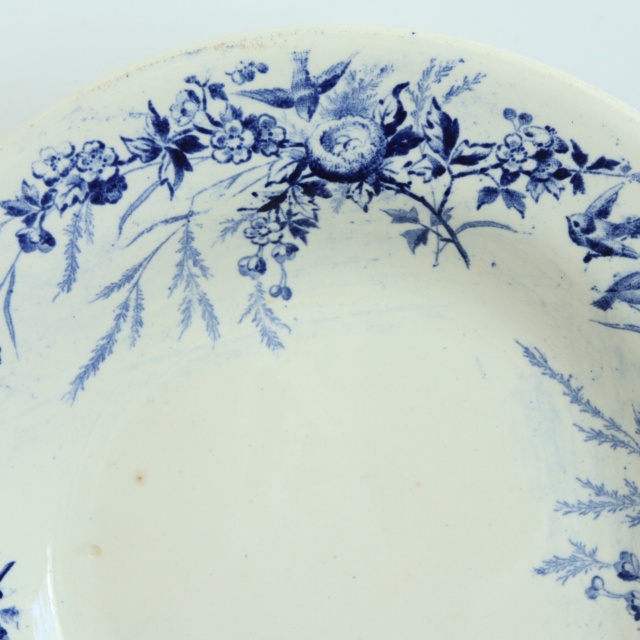 アンティーク プレート 深皿 LINOTTE フランス クレイユモントロー製