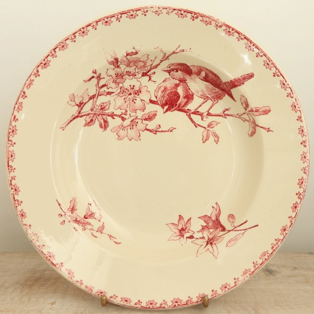 アンティークプレート ファヴォリ 深皿 フランス サルグミンヌ製