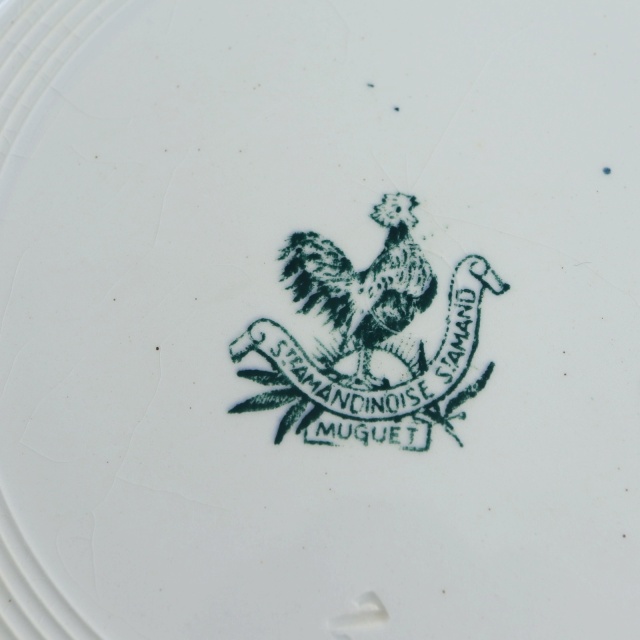 アンティーク プレート スズラン 皿 MUGUET フランス サンタマン製 ST