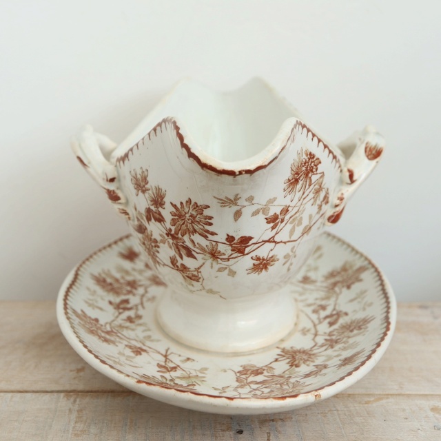 アンティーク ソーシエール MIGNARDISE フランス クレイユモントロー製