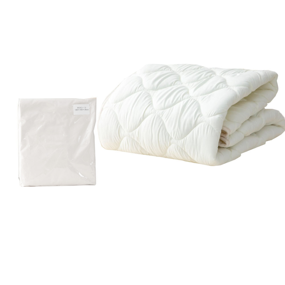 ベッドパッド ボックスシーツ 2点セット 日本製 源ベッド 防菌 防臭 防