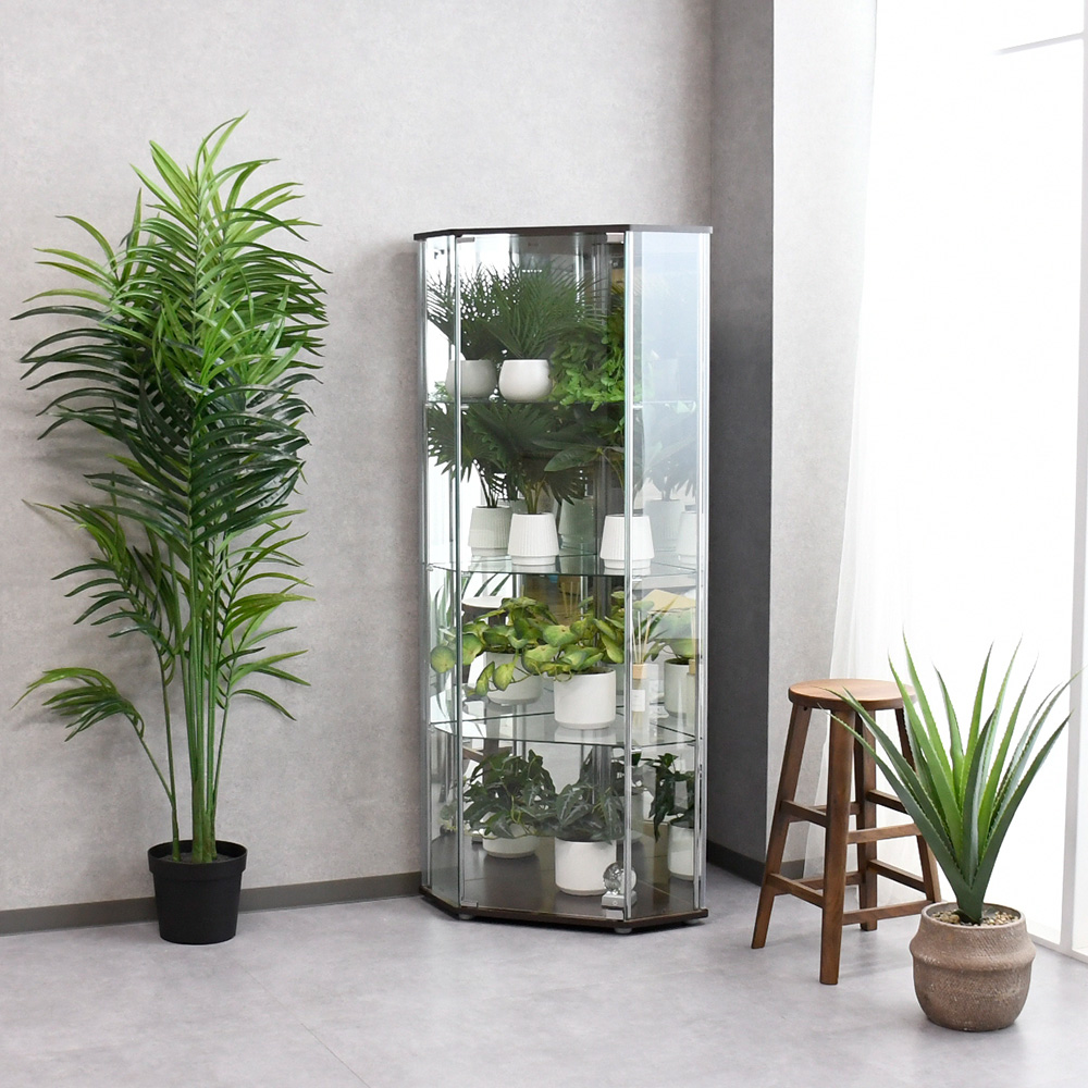 お部屋の角における コレクションケース ガラス コレクションボード