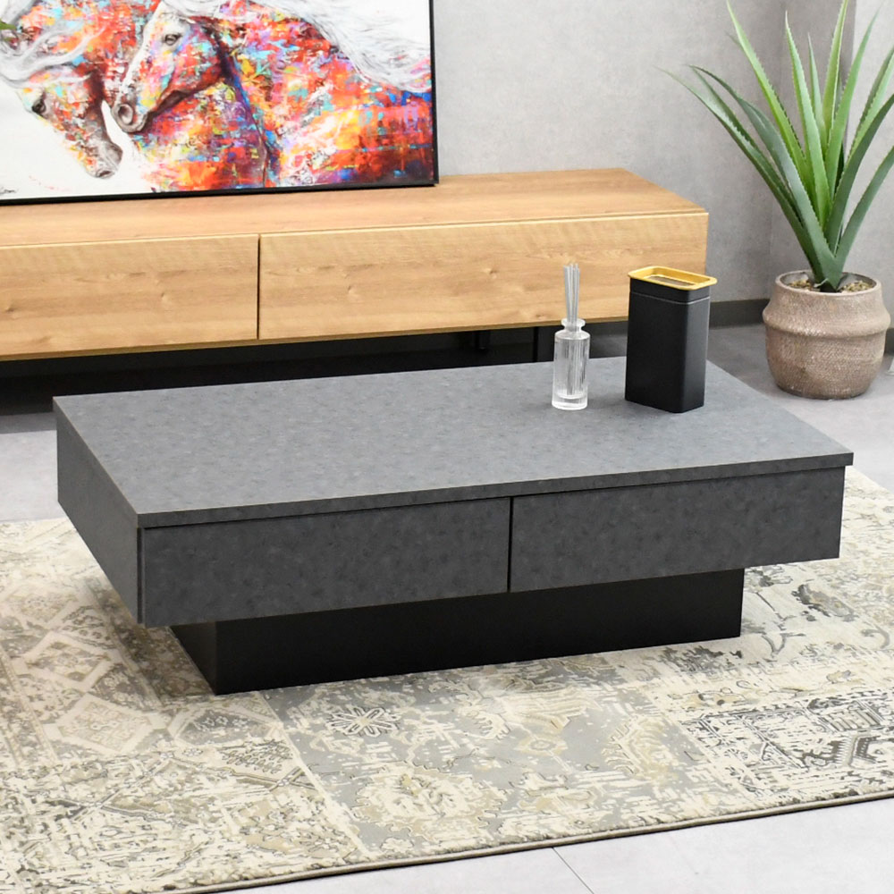 モルタルデザイン収納付き105cm幅センターテーブル mobler