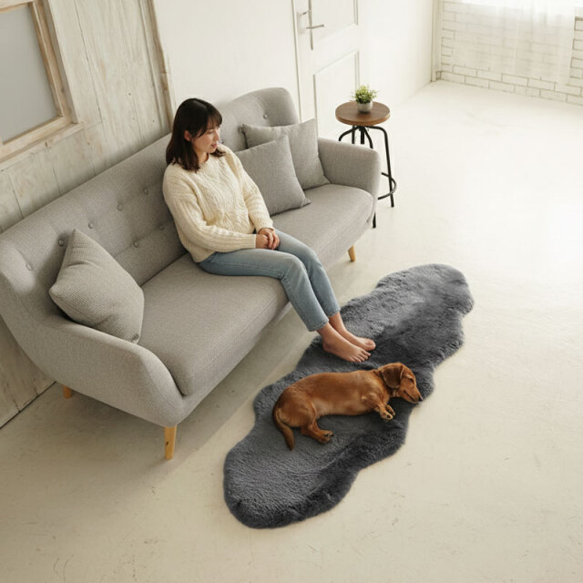 洗えるムートンラグ 2匹サイズ 180x60cm 短毛 ニュージーランド産