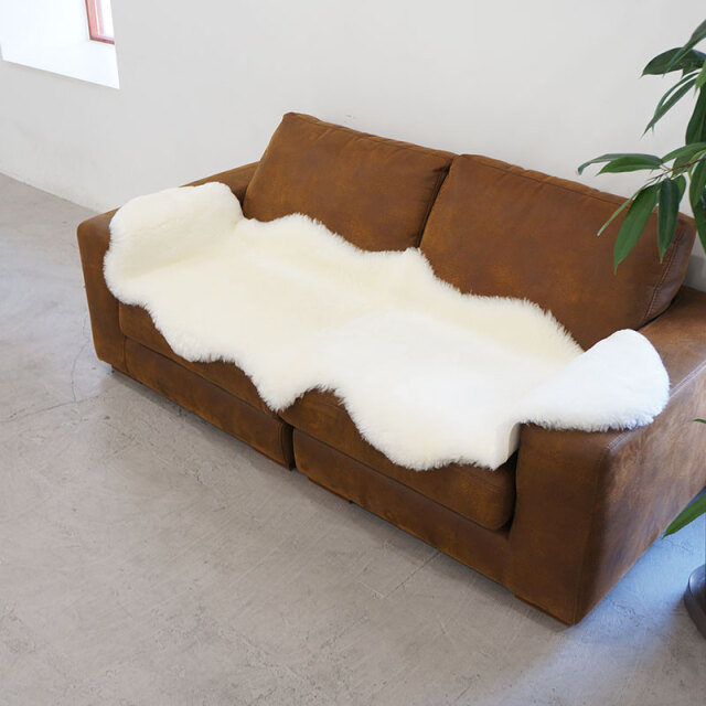 洗えるムートンラグ 2匹サイズ 180x60cm 短毛 ニュージーランド産