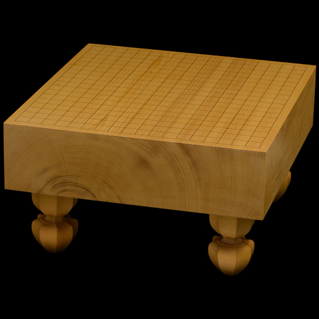 国産本榧足付碁盤 5寸2分（木裏） ga50044 | 前川榧碁盤店