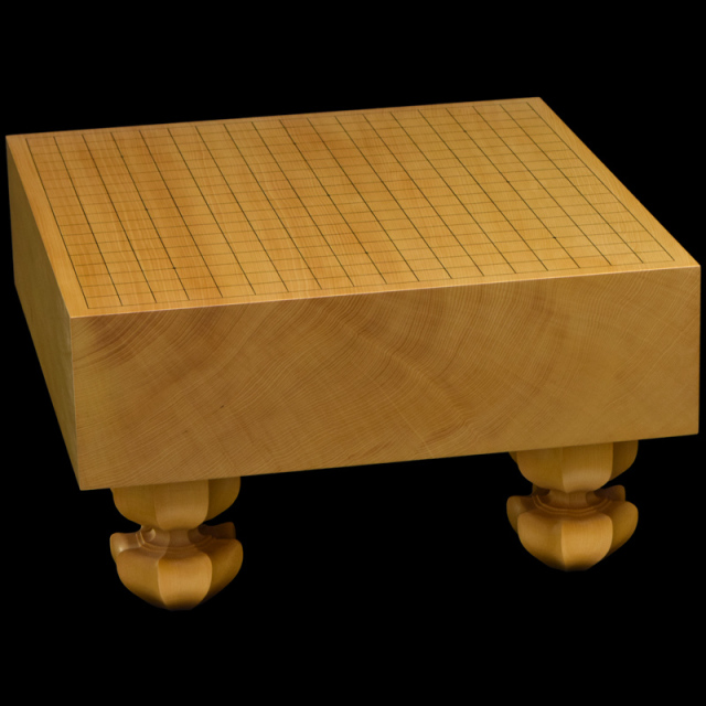 高級 囲碁盤 脚付き へそ有り 碁石・碁筒セット 厚さ 174ミリ 約