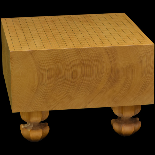 本榧足付碁盤 6寸1分（天地柾） ga60030 | 前川榧碁盤店