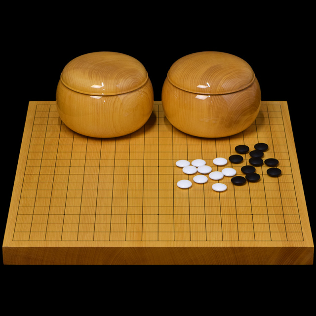 本榧1寸卓上碁盤セット（ハギ盤・上） | 前川榧碁盤店