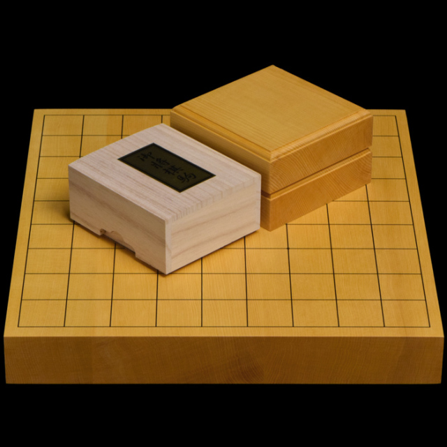 本榧1.5寸卓上将棋盤セット（ハギ盤・上） | 前川榧碁盤店