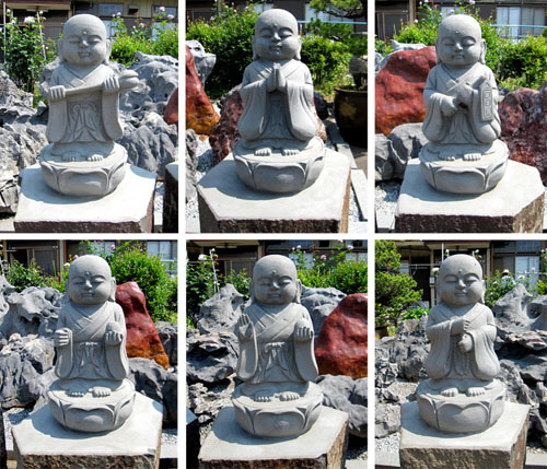 六地蔵の仏像を天然六方石を彫り上げて製作いたしました。