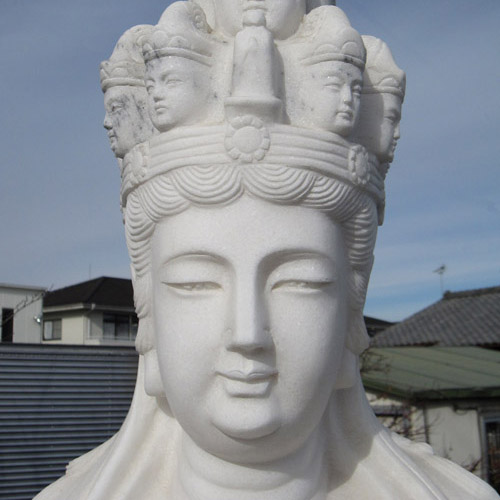十一面観音の仏像販売ページです。天然大理石を彫り上げた石仏・石像に