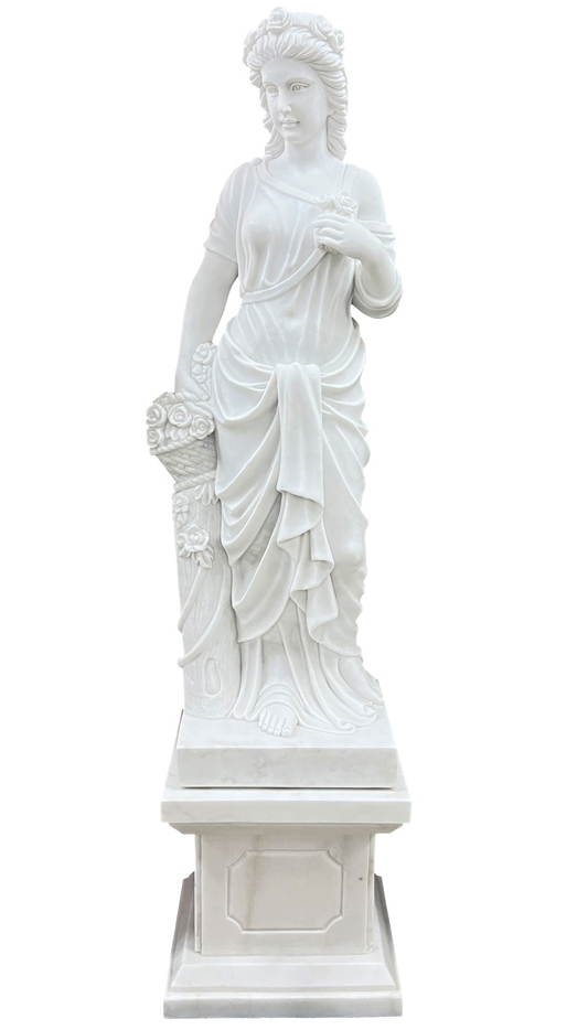 天然大理石彫刻 季節の乙女（春）｜女性像・大理石彫刻｜ガーデン