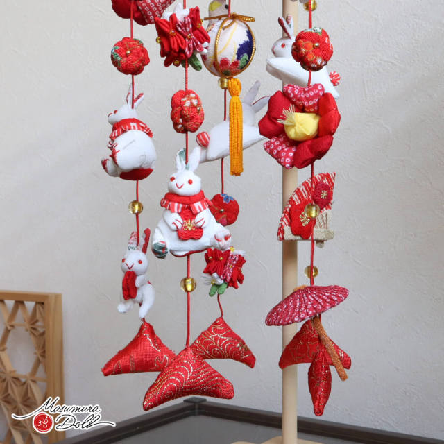 最新作 うさぎ つるし雛 (赤) 日本製 増村人形 ちづる 10003190
