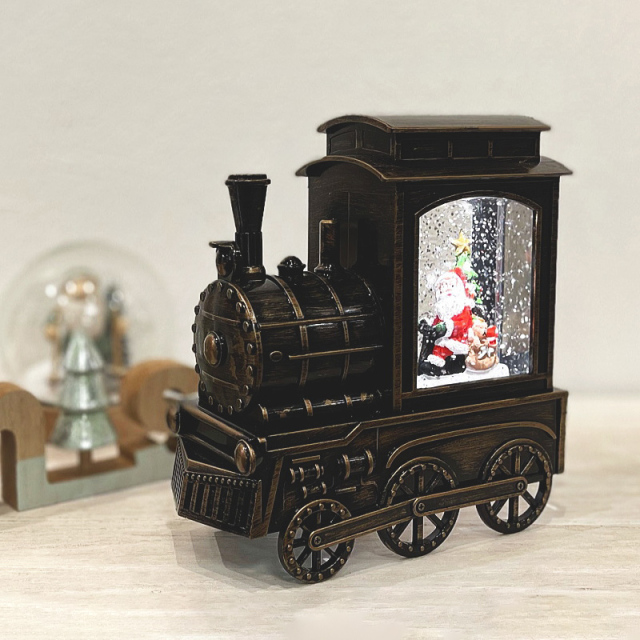 クリスマス置物 スノーイングランタンライト スノードーム 電子オルゴール