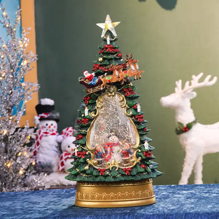 スノーイング クリスマスツリーデコレーションランタン 電子オルゴール