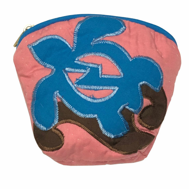 ハワイアンキルト Hawaiian Quilt ホヌ柄コインケース ピンク