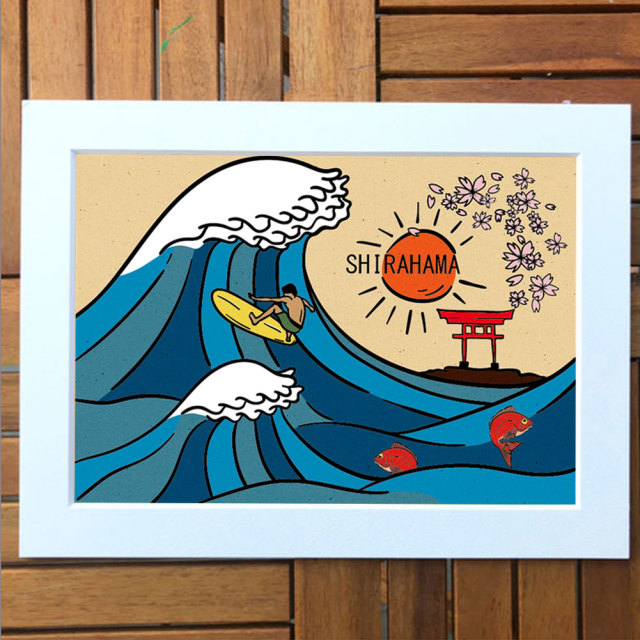 COCO＆LOCO アートプリント 白浜マリーナオリジナルデザイン/サーフ