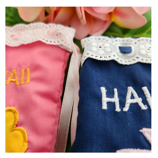 サシェ サシェバック 2カラー モンステラ プルメリア柄 ネイビー