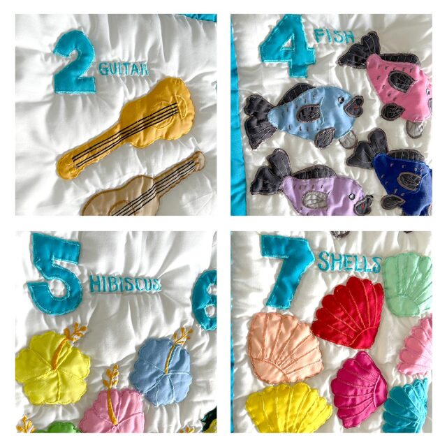 ハワイアンキルト タペストリー 黄色 ベビーブランケット マット ラグ