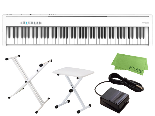 Roland FP-30X-WH + キーボードスタンド + チェア + マークス