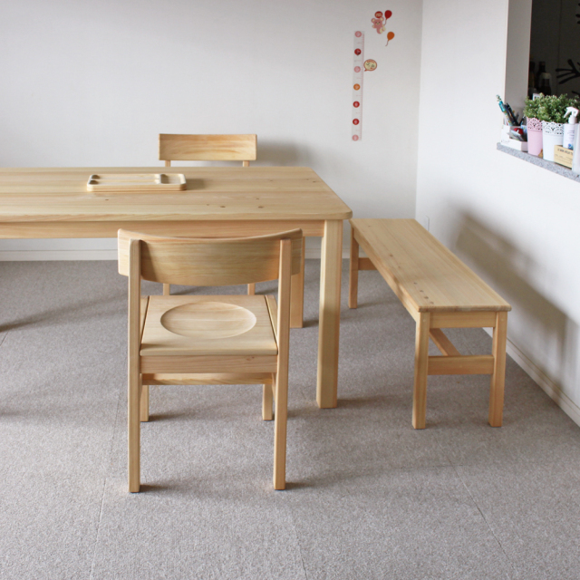 ひのきベンチ サイズオーダーができる木製ダイニングベンチ