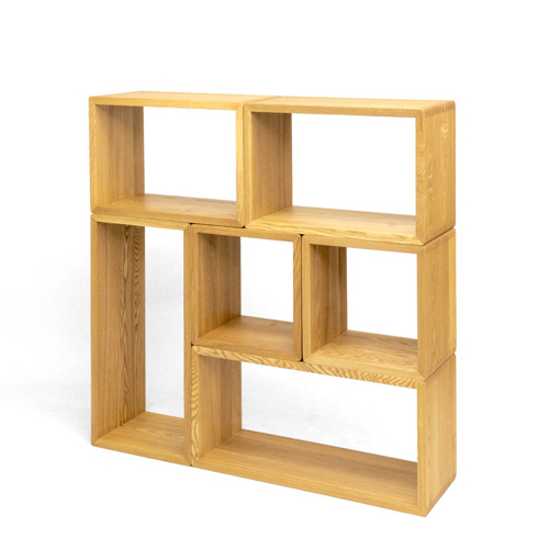 フリーラック 40 木製 タモ無垢 スクエア 収納ラック 小
