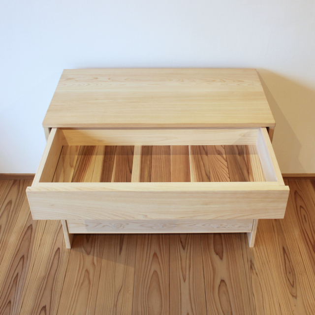 チェスト 4段 引出収納 ヒノキ 木製 無垢 タンス 箪笥