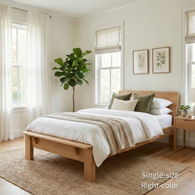 栗無垢 シングル セミダブル ベッドフレーム ひのきスノコ